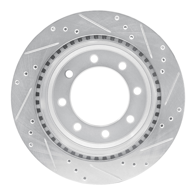 Ford E-150 Brake Rotor (1) - Rear Left - R1 Concepts - Drilled & Slotted - Silver - `08-`25
